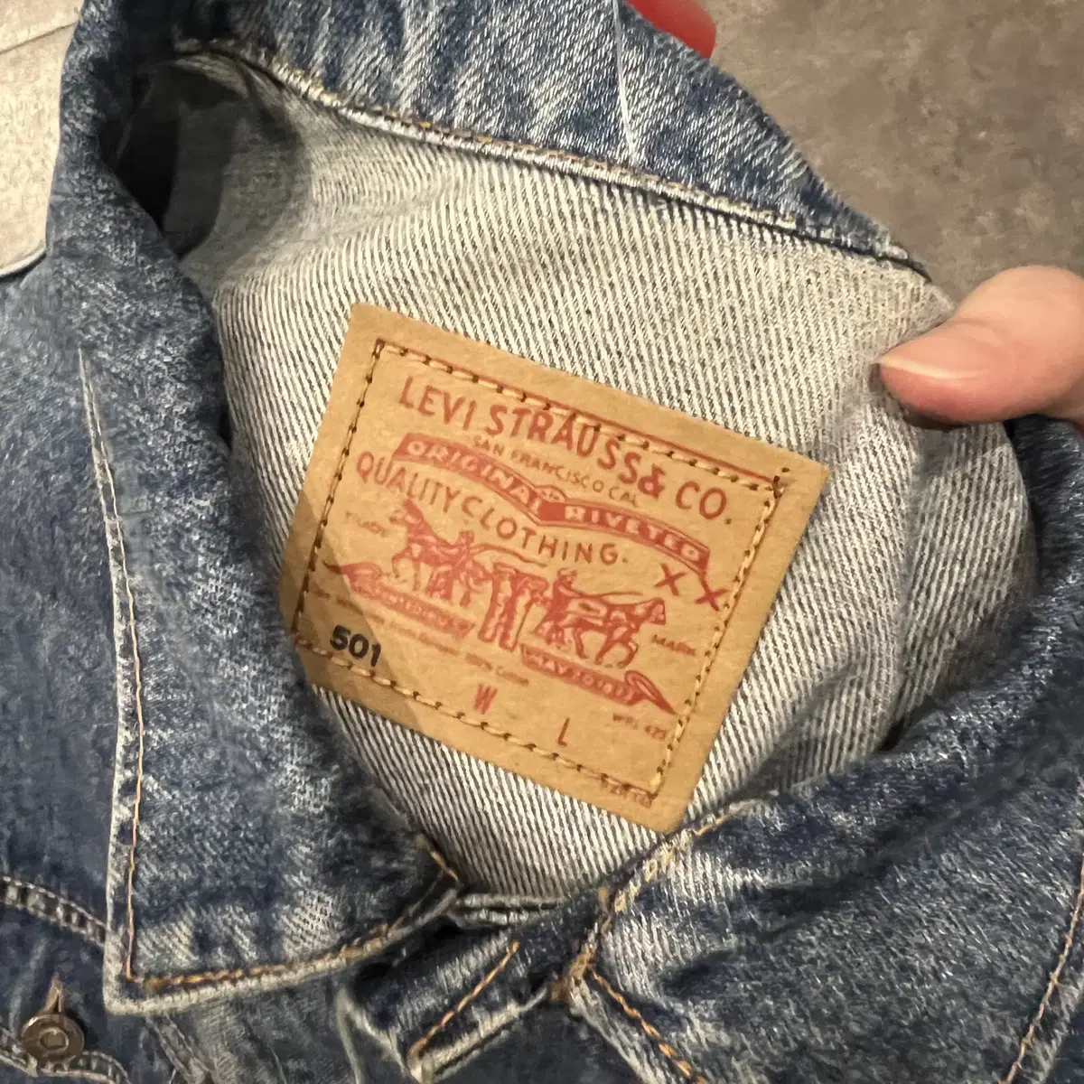 (END) LEVI'S 리바이스 501 더블 포켓 데님 청자켓 L