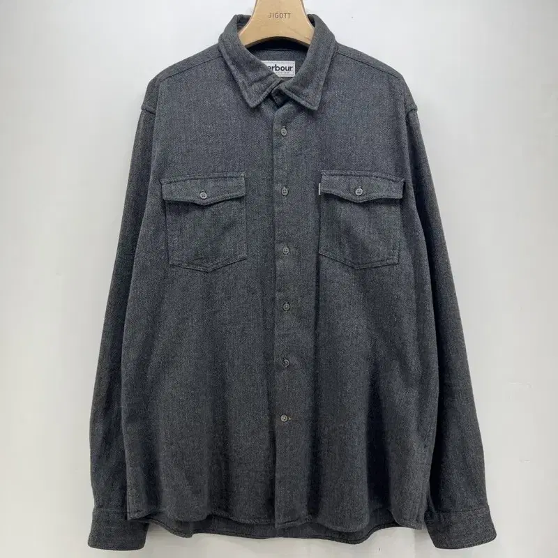 110 Barbour Herringbone Pattern Amecazi Overfit Pocket Shirt Vintage