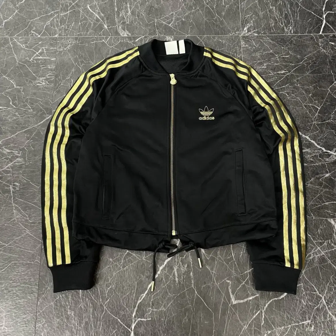 Women's Adidas Black Gold Three-Stripes Firebird Track Top Jacket