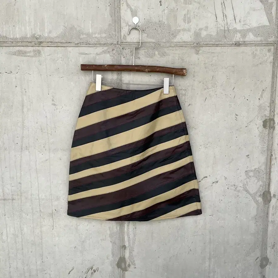 stripe leather skirt