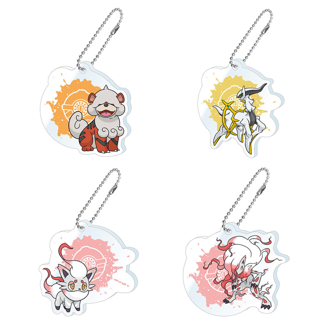 Pokémon Gacha acrylic Keyrings (Hisuigadee/Arceus/Hisuizoroa/Hisuizoroark)