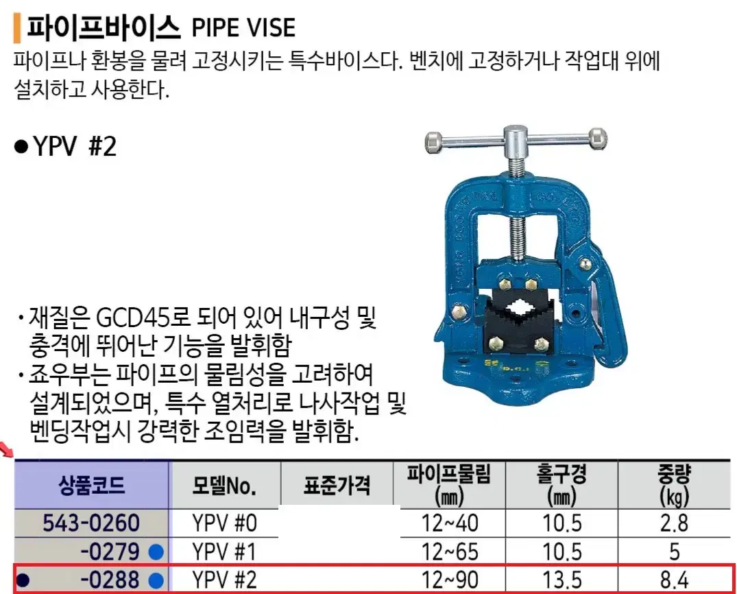 (새제품)용수 파이프바이스2# 판매합니다.