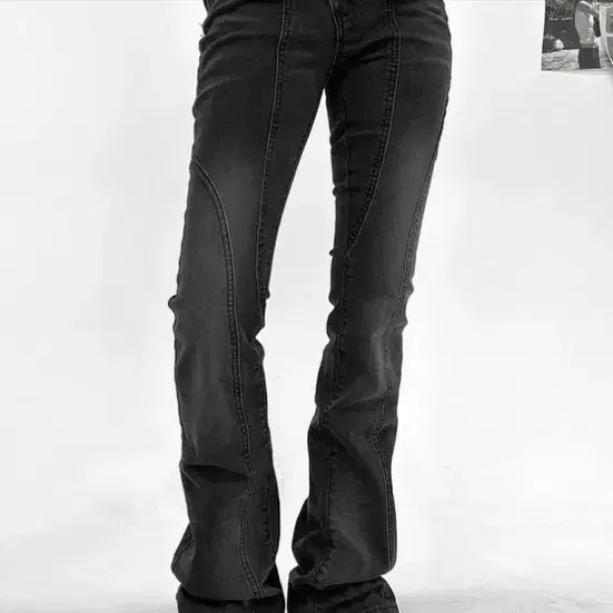 아쿠비클럽 fallen line denim bootcut pants