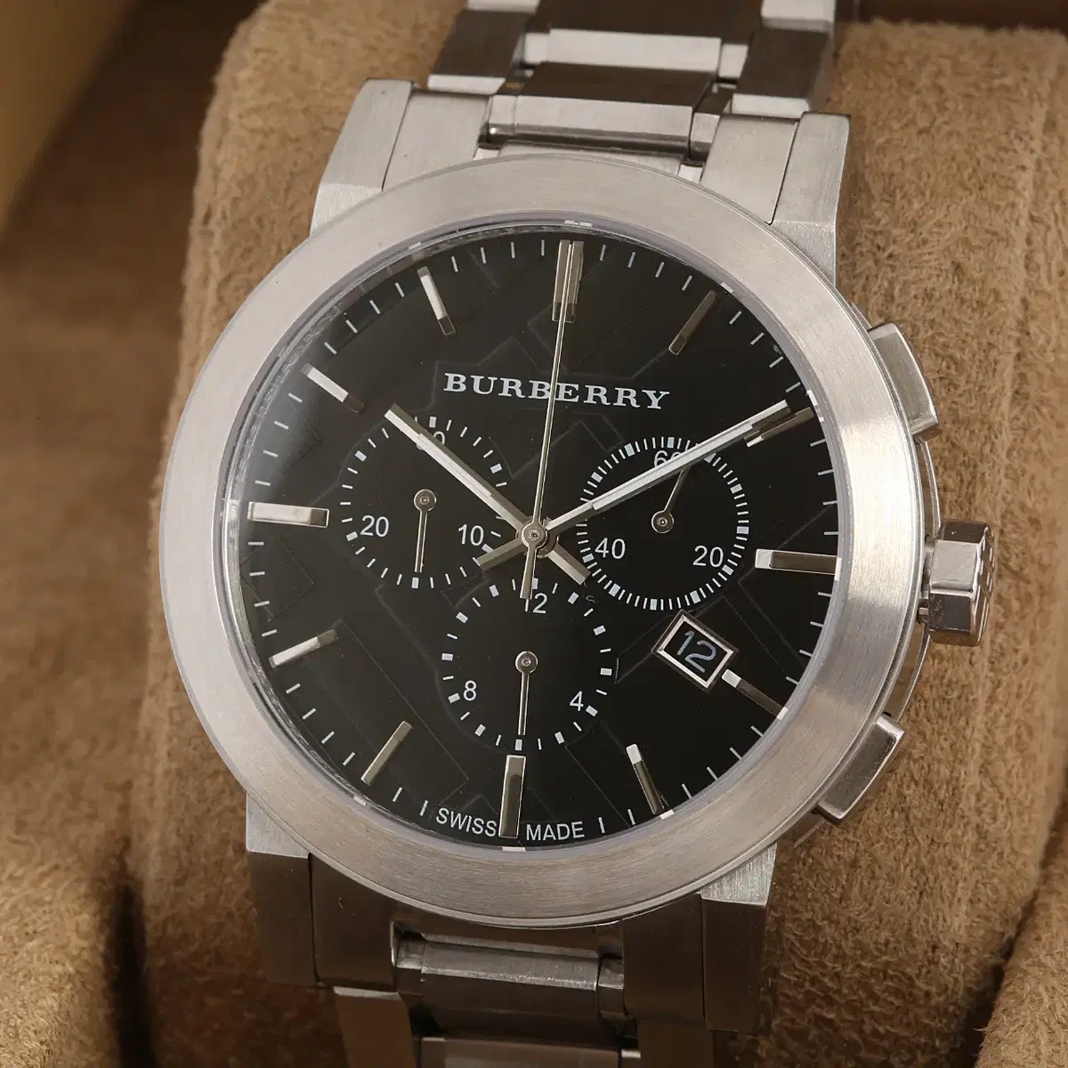 버버리 Burberry BU9351 블랙 다이얼 크로노그래프 쿼츠