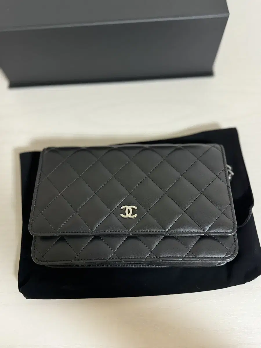 Chanel WOC Silver Lambskin