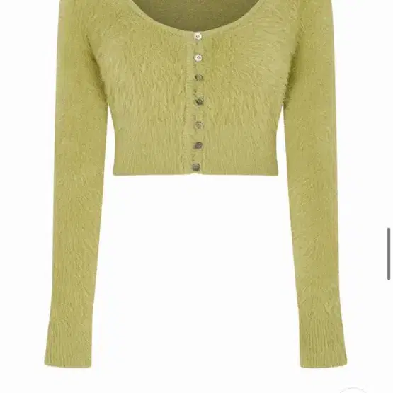 페인오어플레져 Rabita fur cardigan light green