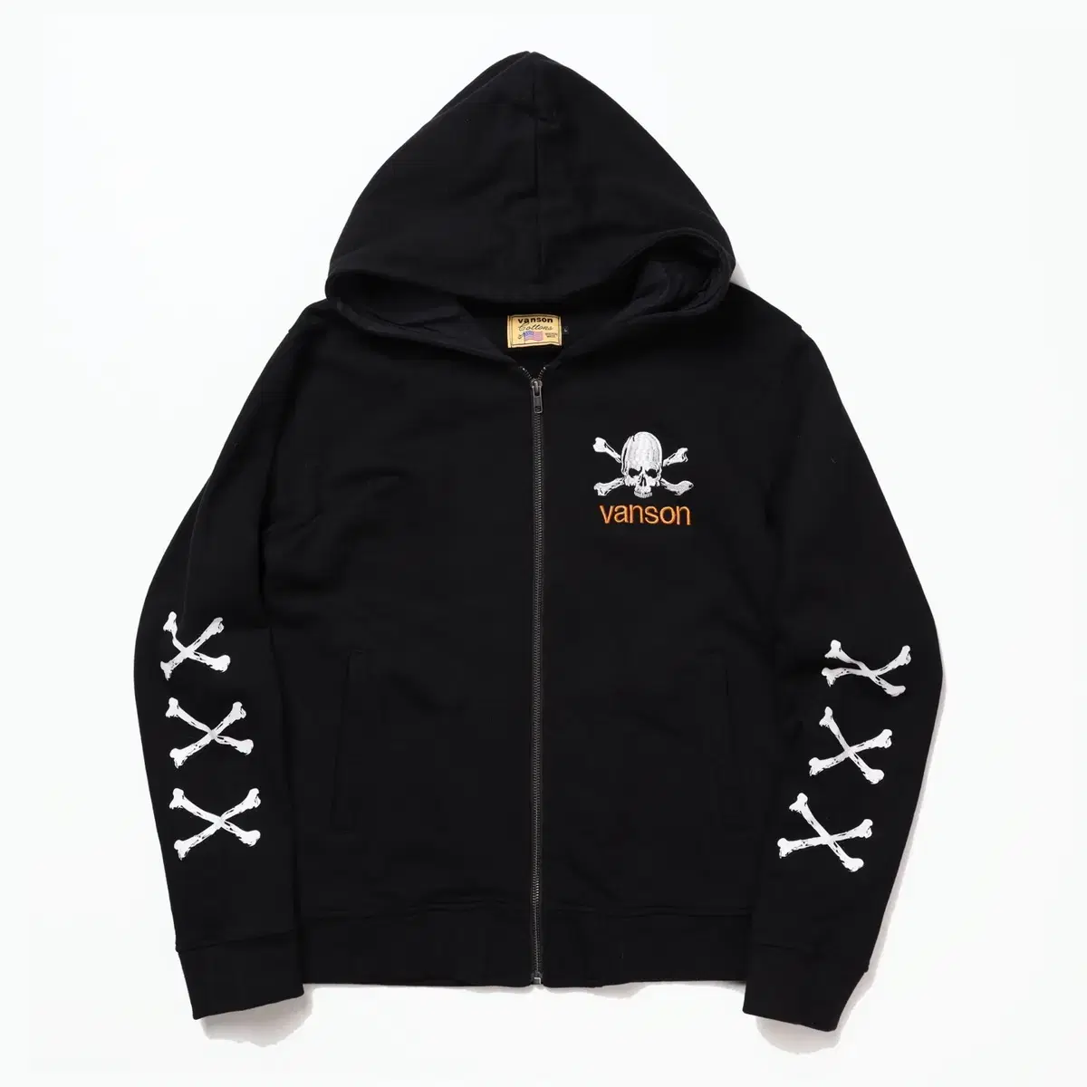 VANSON Skull Zip Up Hoodie