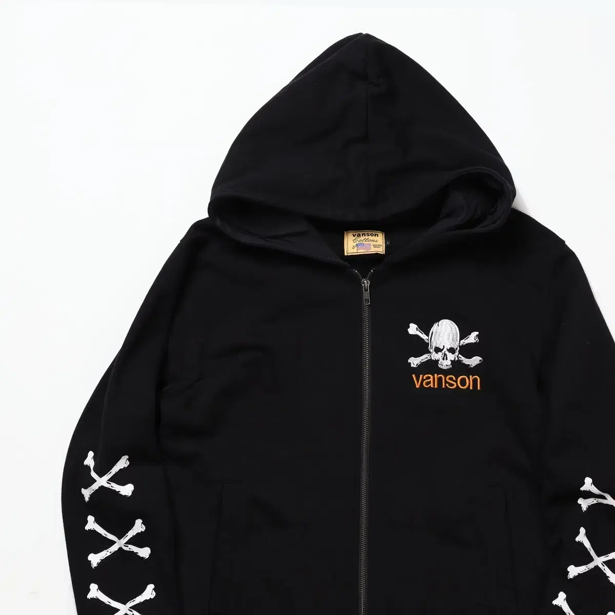 VANSON Skull Zip Up Hoodie