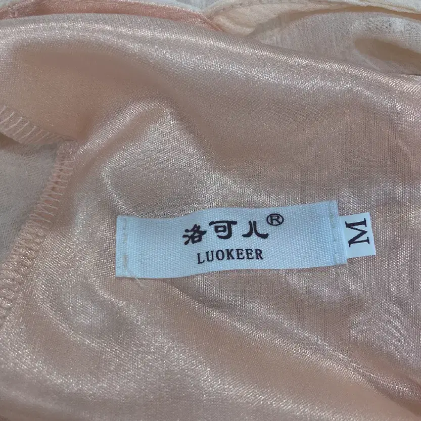 LUOKEER 피치 체크 브이넥 롱 원피스