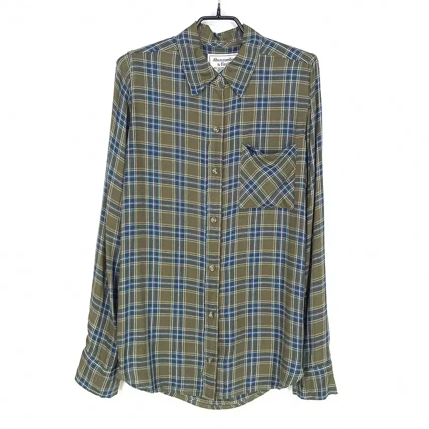 Abercrombie & Fitch Women's One-Pocket Check Shirt Khaki XS (HU30418)