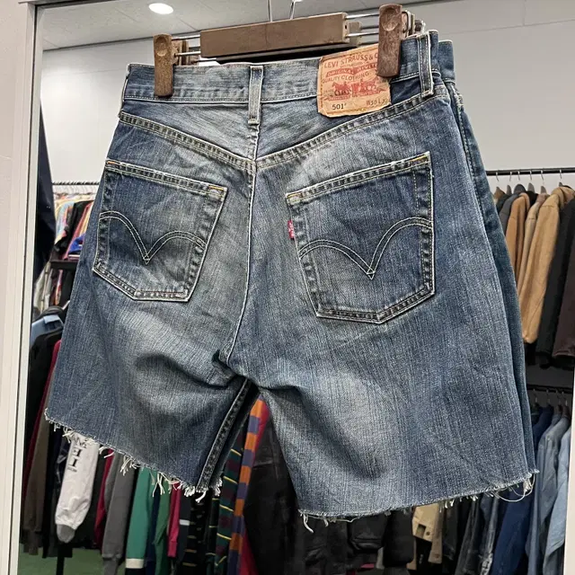 00s Levis 리바이스 501 컷팅 데님 쇼츠 팬츠 (30inch)