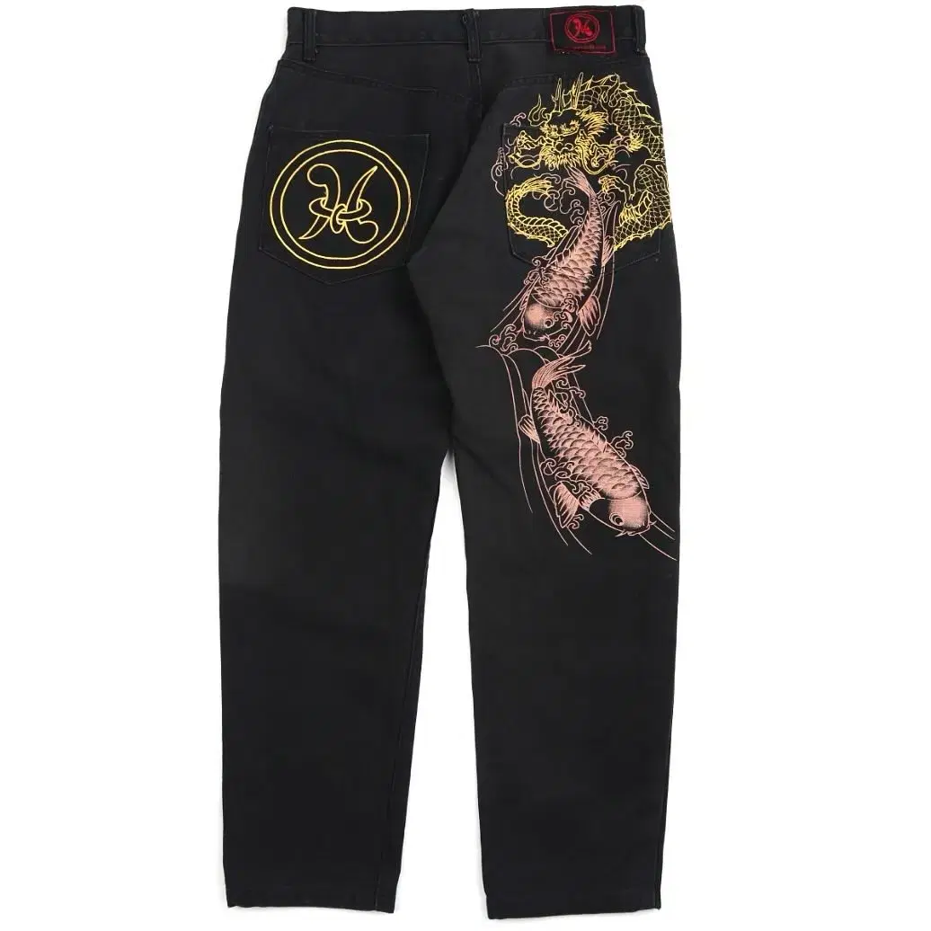 Cropped Heads Oriental Black Jeans