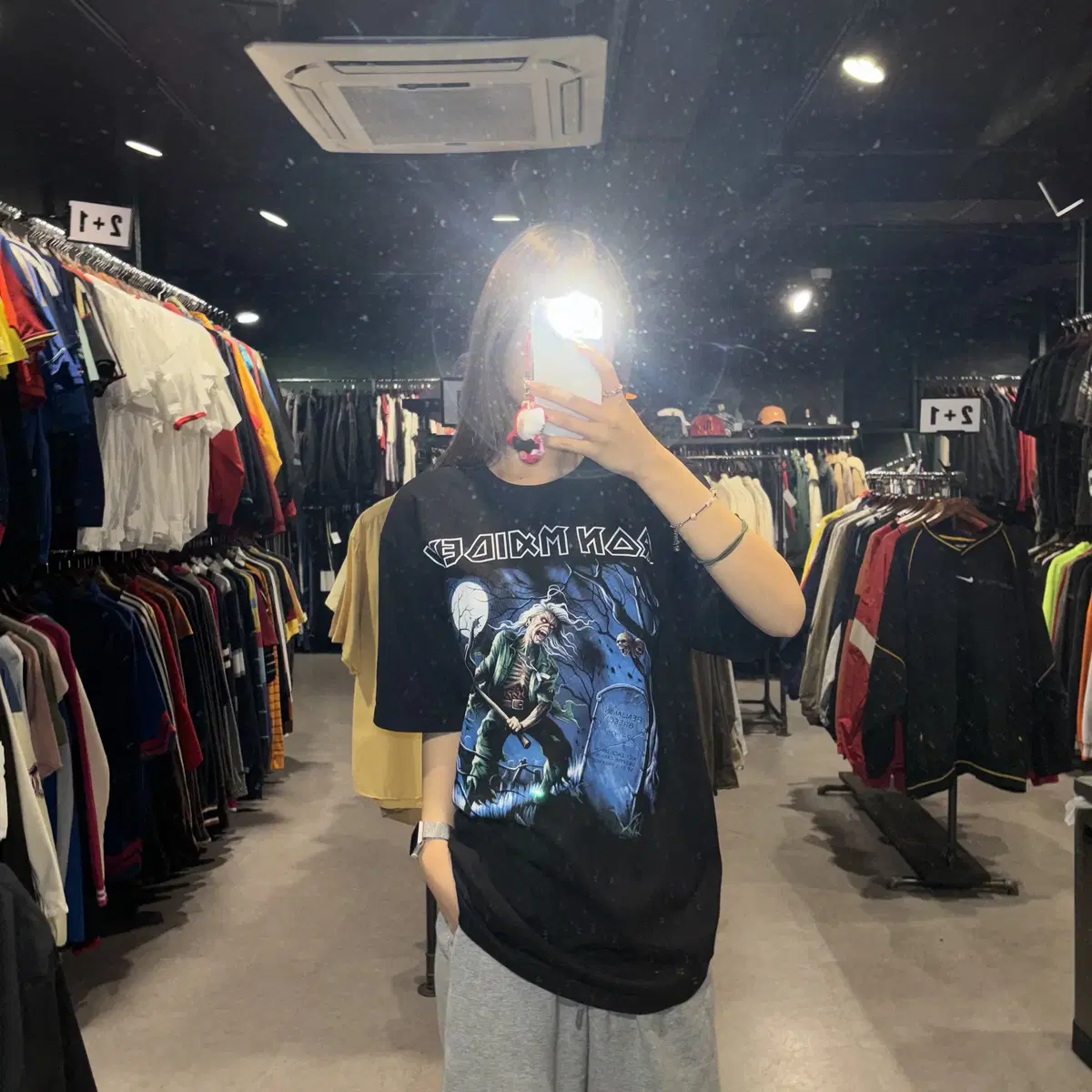 IRON MAIDEN 아이언메이든 묘지 앞뒤 프린팅 반팔 락티(L/XL)