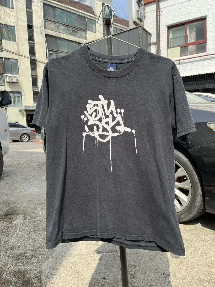 Melted lettering short sleeve T-shirt Stussy