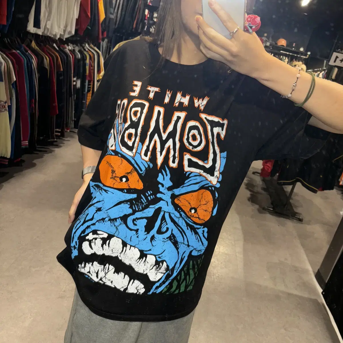 WHITE ZOMBIE 화이트 좀비 블랙 반팔 락밴드 티셔츠 (L/XL)