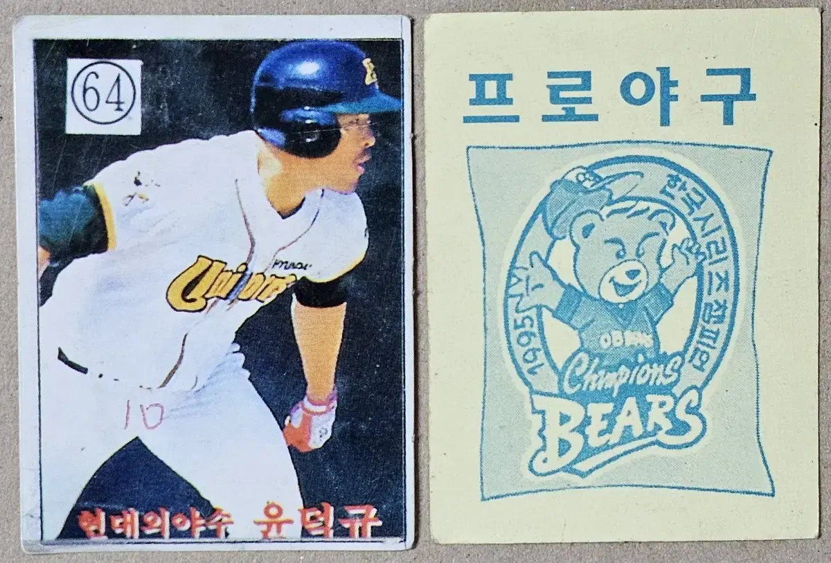 1996 Baseball Player Card of Yoon Duk-kyu of the Hyundai Unicorns.