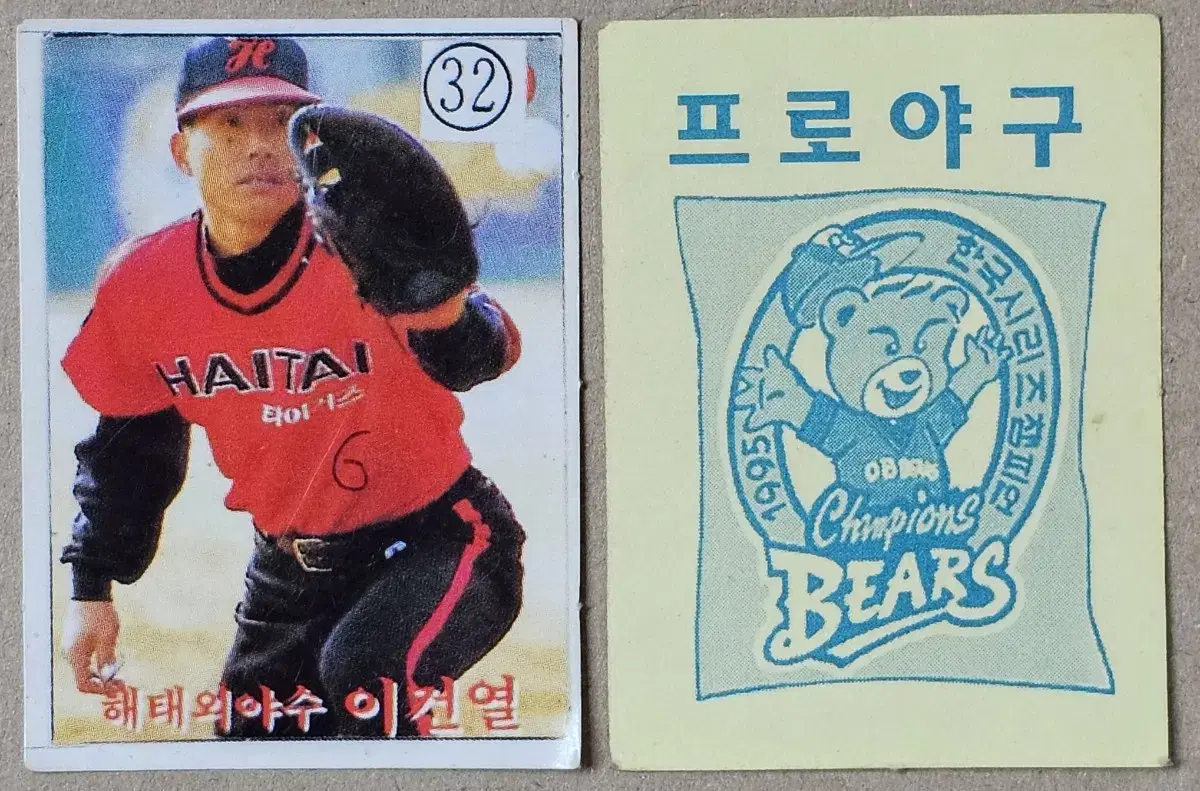 Lee Geon-yeol, a player of the Hae-tae Tigers in the 1996 Korean Professional Baseball League, kard