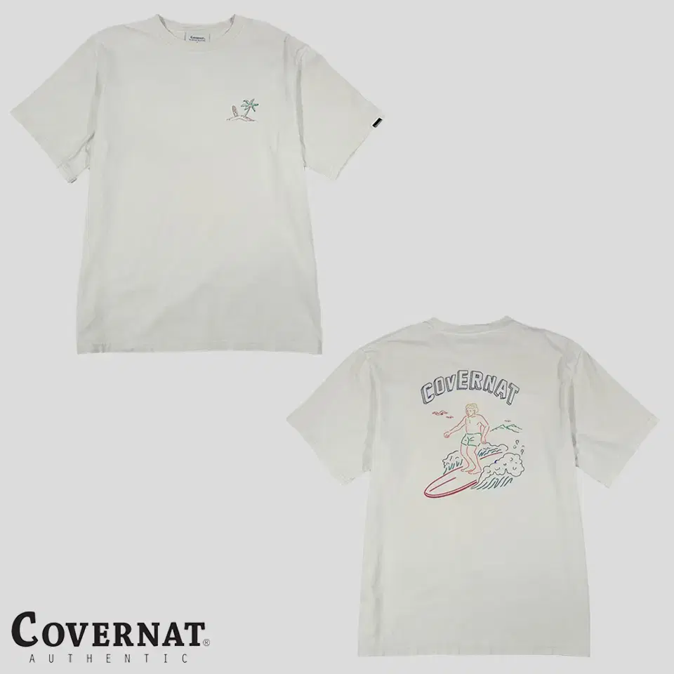 Coverall White Surferman Backprinted Cotton100 Short Sleeve T-Shirt M