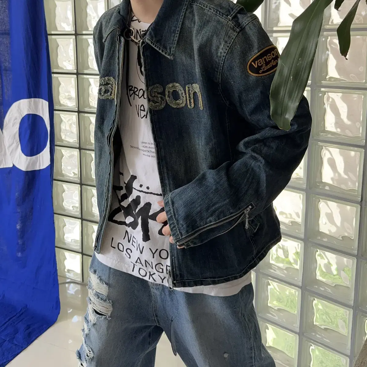 밴슨 데님 라이더 자켓 vanson denim riders jacket