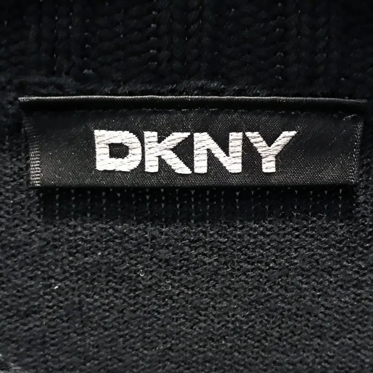 DKNY 블랙 니트 라운드 무지 집업 루즈핏 이지