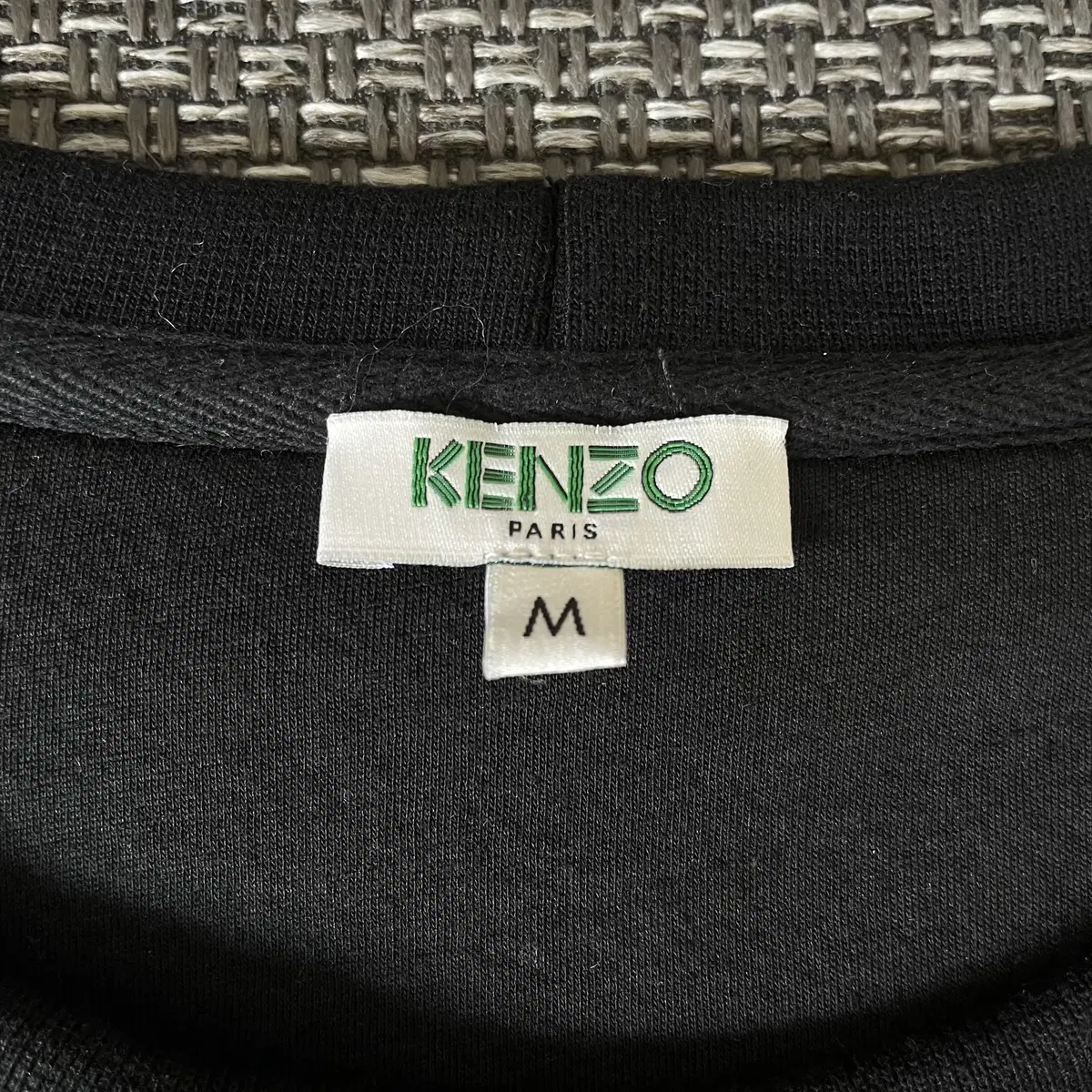 KENZO 블랙 네오프렌 로고포인트 맨투맨