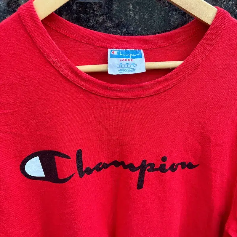 champion 챔피온 레드 반팔티셔츠