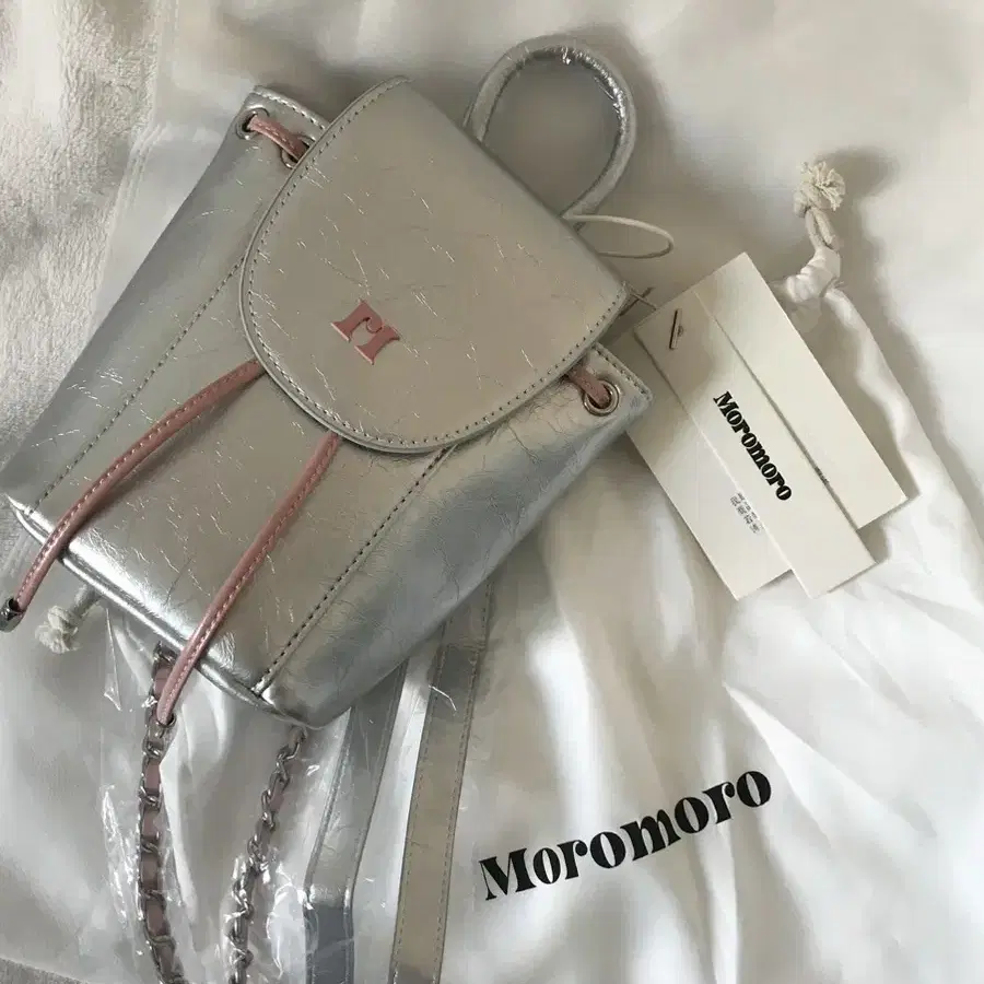 올드런드리 실버 미니 백팩 Moromoro mini backpack