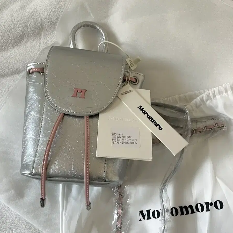 올드런드리 실버 미니 백팩 Moromoro mini backpack