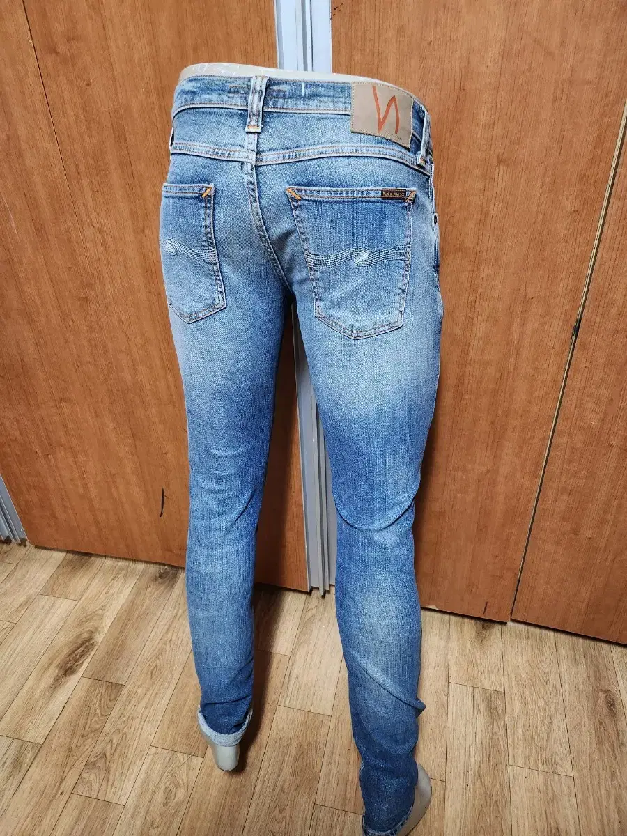 NUDIE JEANS누디진데미지스판페인팅셀비지청바지30