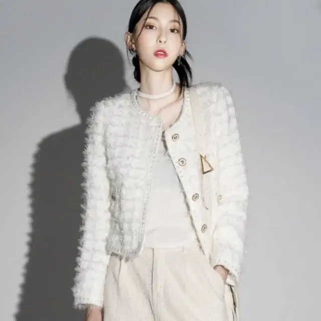 어반드레스 WHITE TWEED CROPPED JACKET WHITE