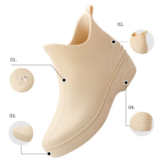 [무배/화이트] 여성용 코디 무광 레인 부츠 /여자 숏 발목 장마철 장화