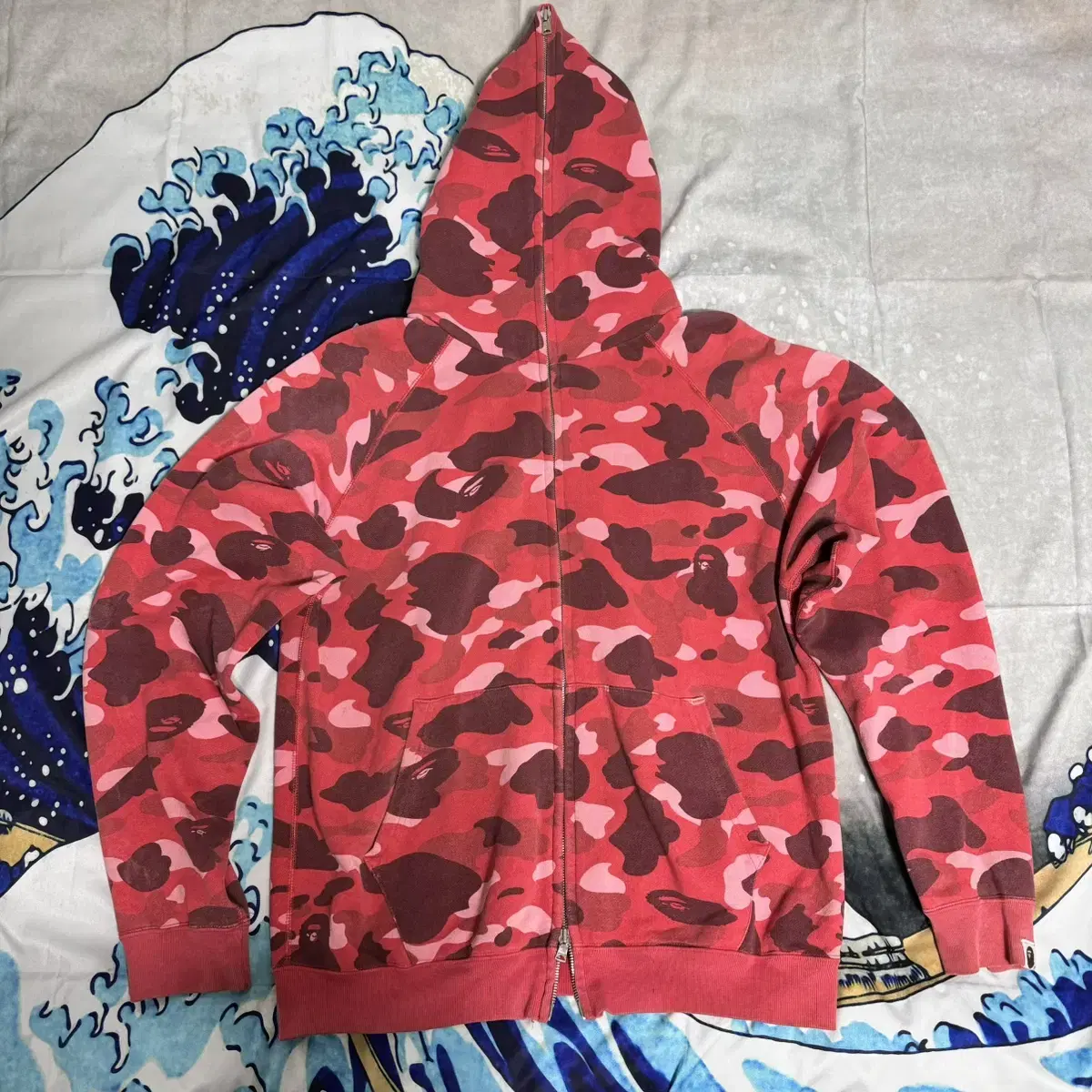 bape og red camo pharrell hoodie