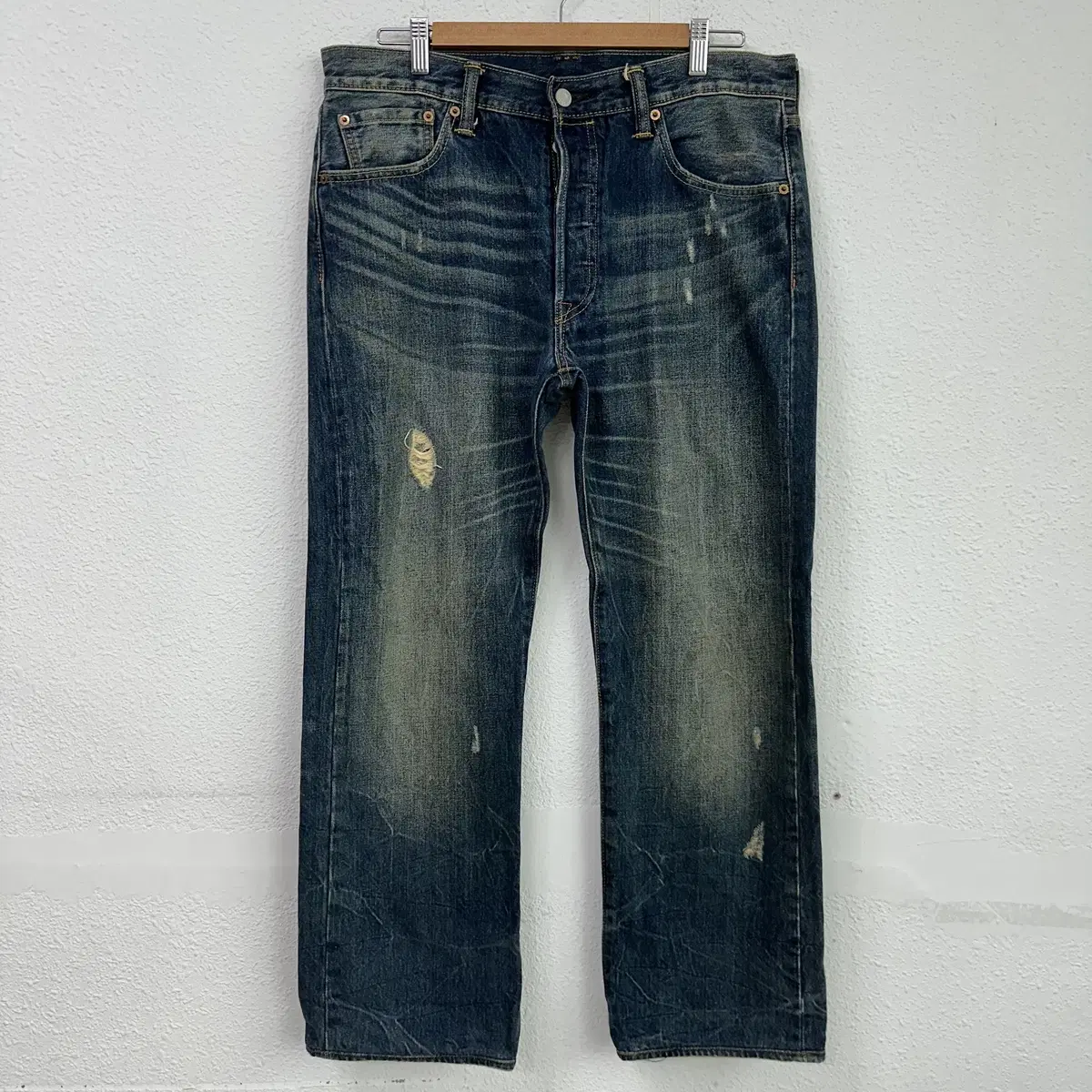 [34] Levi's 501 Custom Washed Denim Pants Jeans A1229