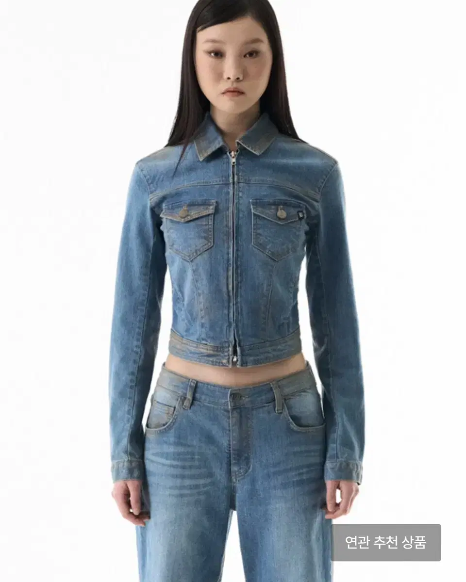 BADEE Metallic Denim Jacket Blue