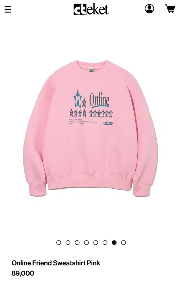 테켓 맨투맨 Online Friend Sweatshirt Pink M