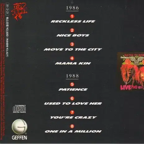 Guns N' Roses - G N' R Lies (CD) 일본반 EX+