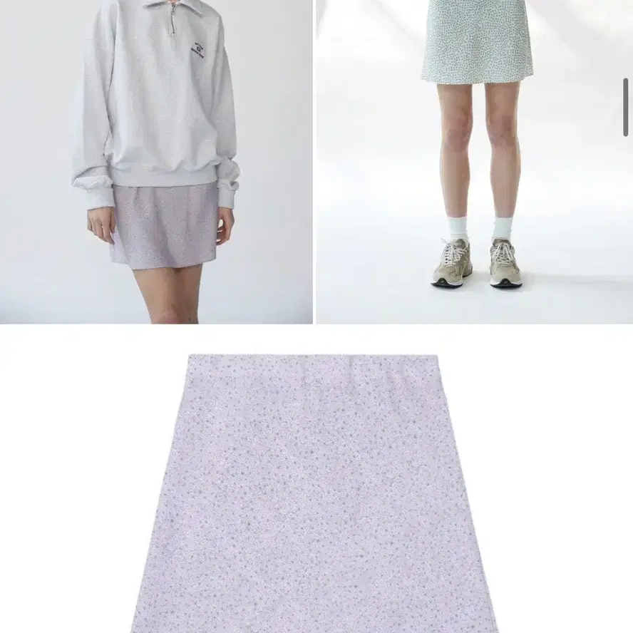 네이비카운티 dots skirt