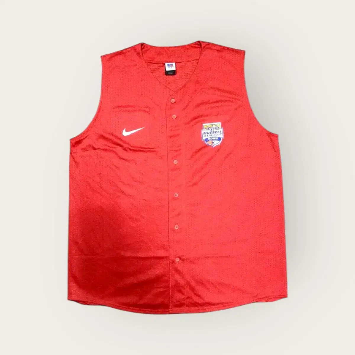 XL)Nike x Russell Button Down Baseball Vest Jersey