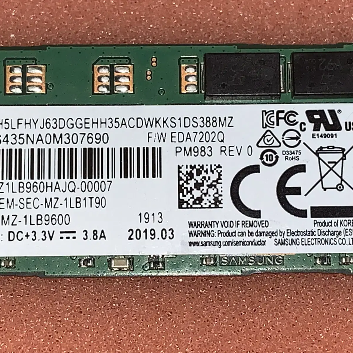 서버용 SSD 삼성PM983 1TB NVME PM9A1 980PRO