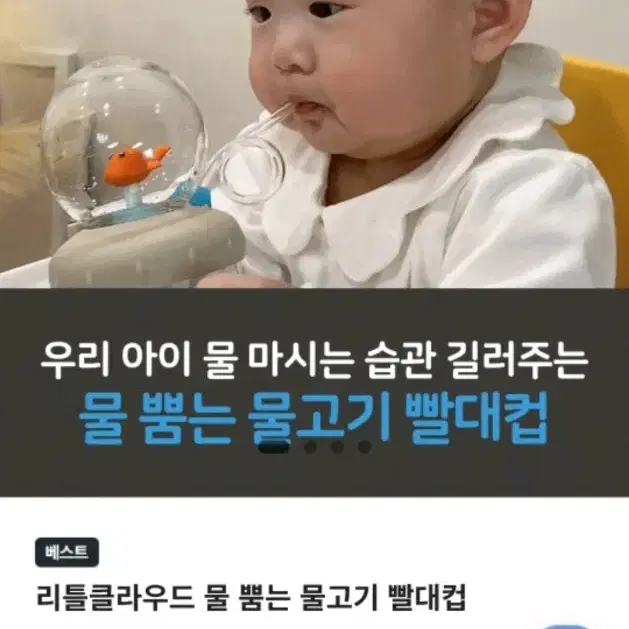 리틀클라우드 물고기 빨대컵