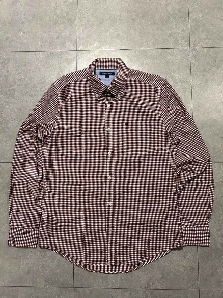 Tommy Hilfiger Gingham Check Vintage Oxford Cotton Shirt 100size