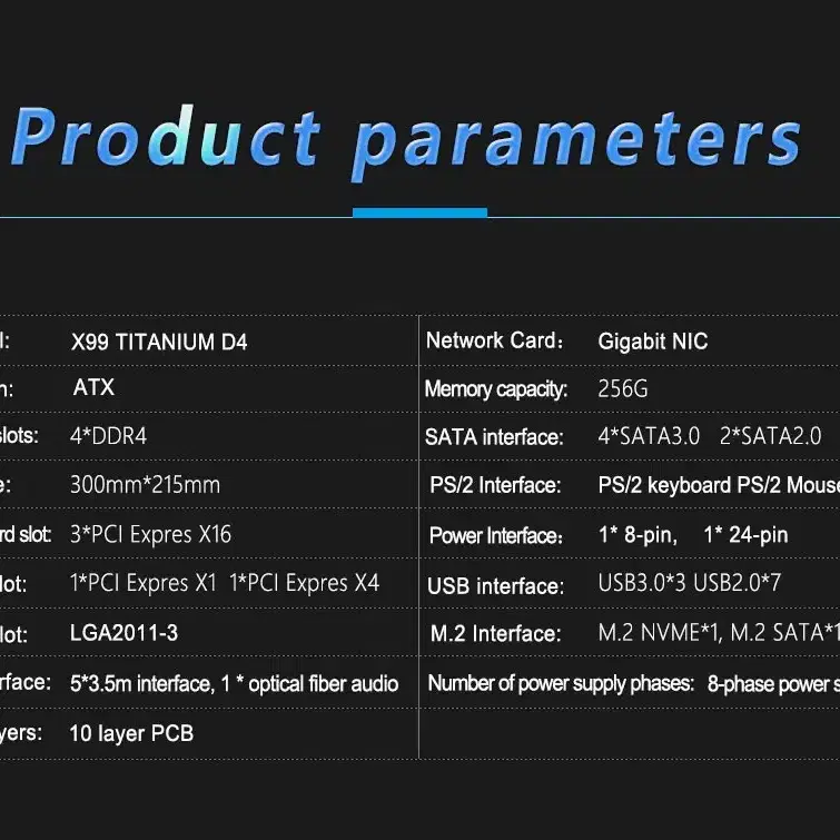 JGINYUE X99 TITANIUM D4 Mainboard+CPU