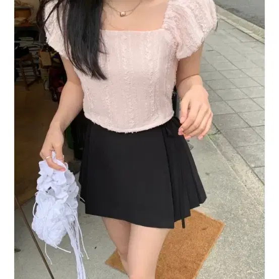 베르니 피오니 레이스 블라우스 peony lace blouse (핑크)