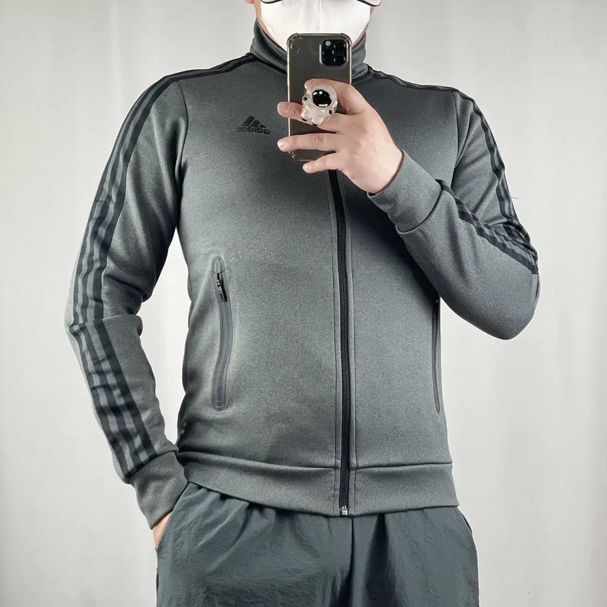 Adidas Grey Black Track Top Jersey 100 .240420