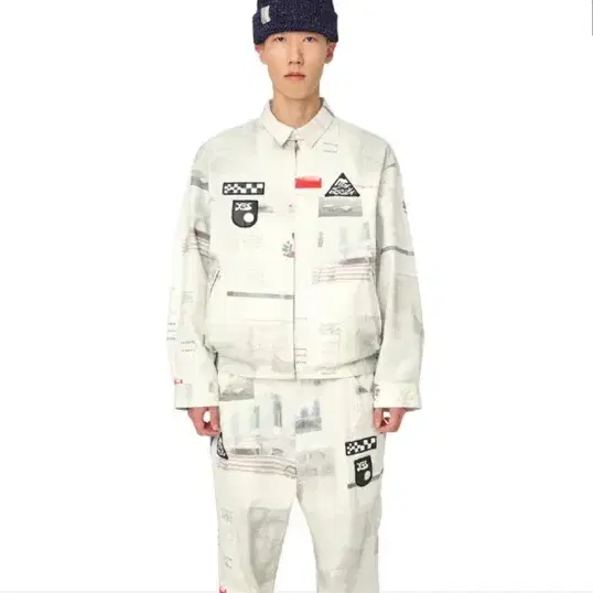 예스아이씨 Patched zip up jacket