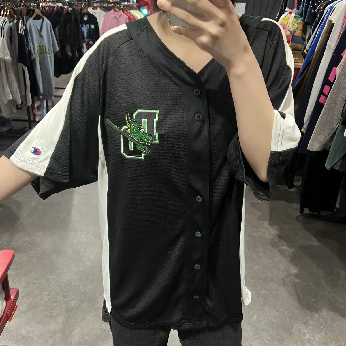 (END) CHAMPION Champion Baseball Baseball Jersey Jerseys Black XL