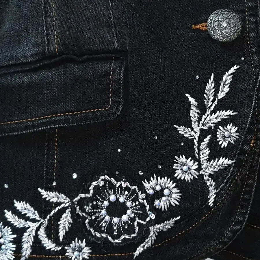 Vintage Oriental Black denim jacket