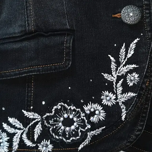 Vintage Oriental Black denim jacket