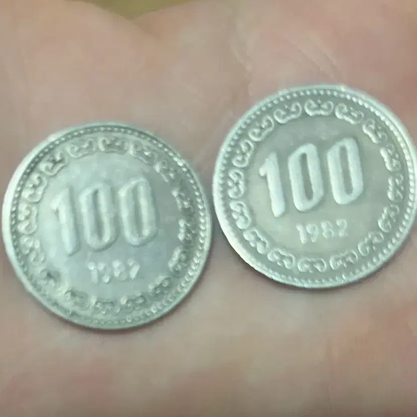 1982년 100원 2개