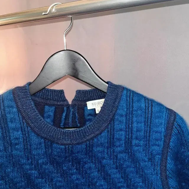 Kenzo blue button knit.